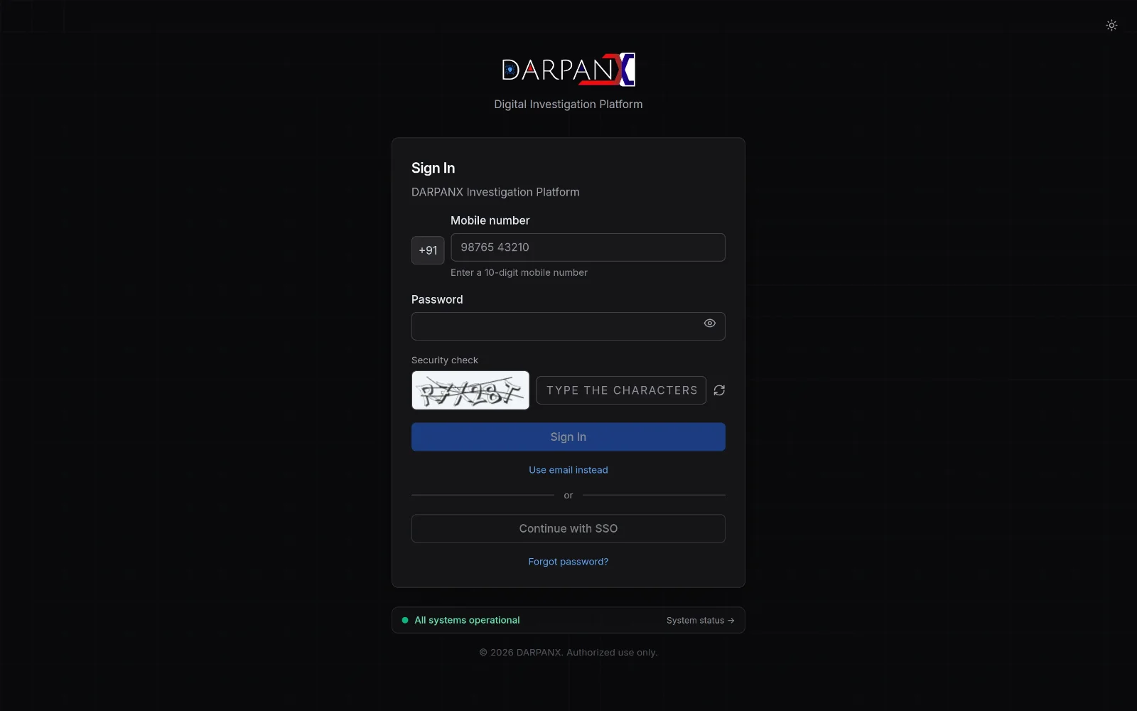Sign-in with one-time codes, fictional demo data