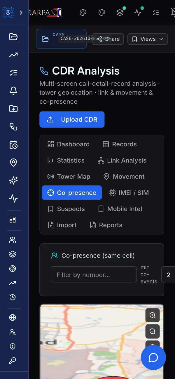 Co-presence view, fictional demo data