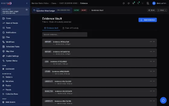 Seized devices, fictional demo data