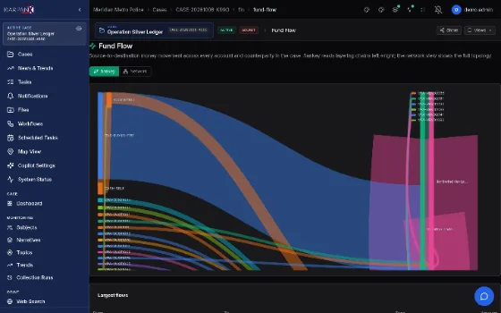 fund flow, fictional demo data